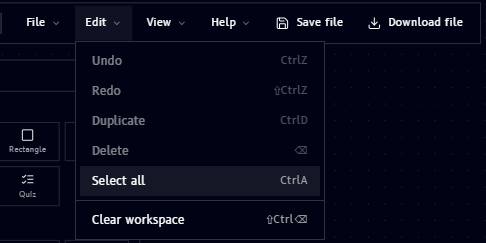 Edit menu