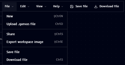 File menu