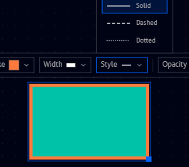 Style dropdown with Solid, Dashed, Dotted options