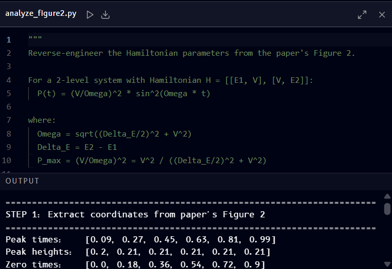 Python block after running, with Output showing the script's printed results