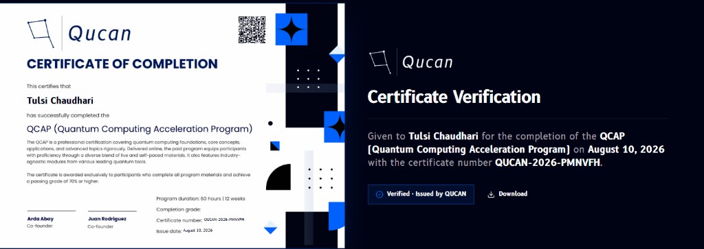 Certificate of Completion PDF next to its Certificate Verification page