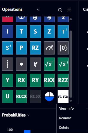 Custom gate context menu