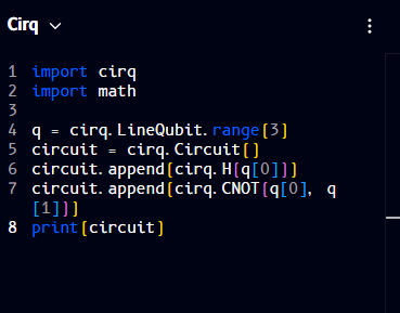 Cirq code view