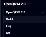 Code panel language dropdown