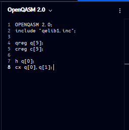 OpenQASM code view
