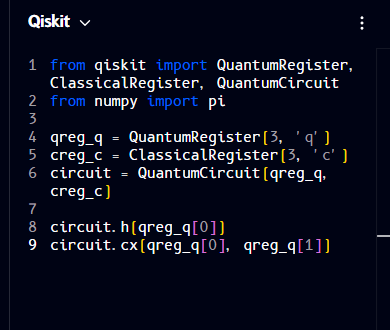 Qiskit code view