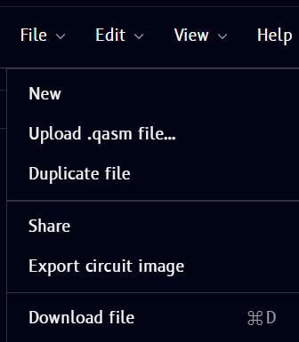 File menu
