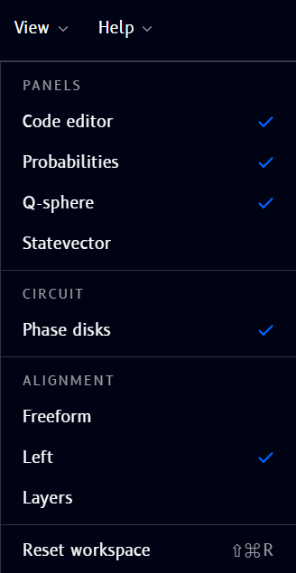 View menu